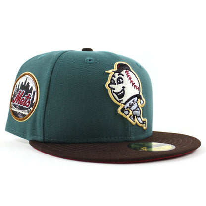 New York Mets Mets SidePatch New Era 59Fifty Fitted Hat (Needle Burnt Wood Pinot Red Under Brim)