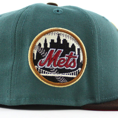 New York Mets Mets SidePatch New Era 59Fifty Fitted Hat (Needle Burnt Wood Pinot Red Under Brim)
