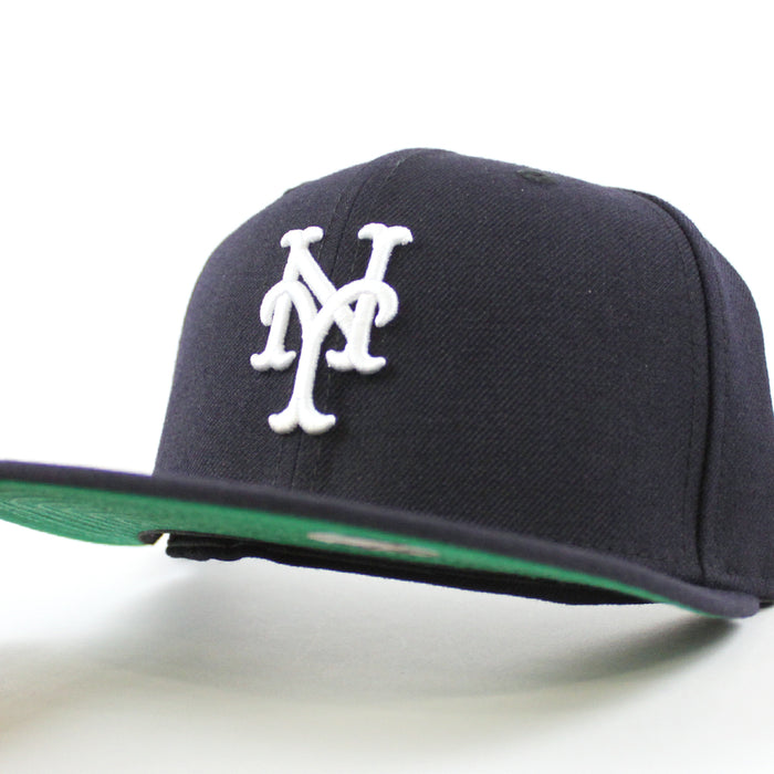 New York Mets New Era 59Fifty Fitted Hat (Navy Green Under Brim)