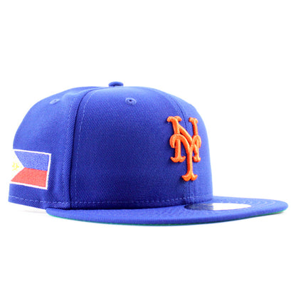 New York Mets PHILIPPINES Flag Patch New Era 59Fifty Fitted Hat (Royal Blue Green Under Brim)