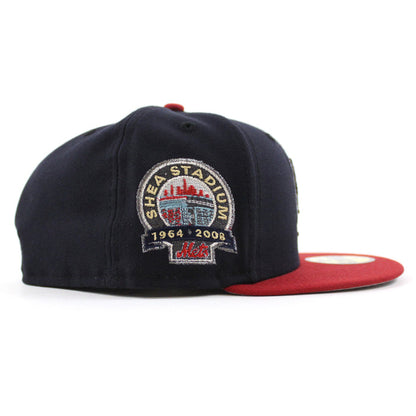 New York Mets Shea Stadium New Era 59Fifty Fitted Hat (Navy Pinot Gray Under Brim)