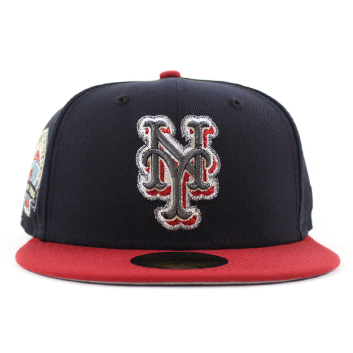 New York Mets Shea Stadium New Era 59Fifty Fitted Hat (Navy Pinot Gray Under Brim)