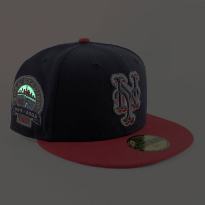 New York Mets Shea Stadium New Era 59Fifty Fitted Hat (Navy Pinot Gray Under Brim)
