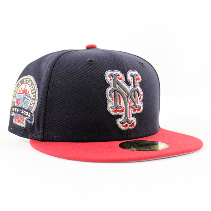 New York Mets Shea Stadium New Era 59Fifty Fitted Hat (Navy Pinot Gray Under Brim)
