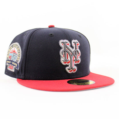 New York Mets Shea Stadium New Era 59Fifty Fitted Hat (Navy Pinot Gray Under Brim)