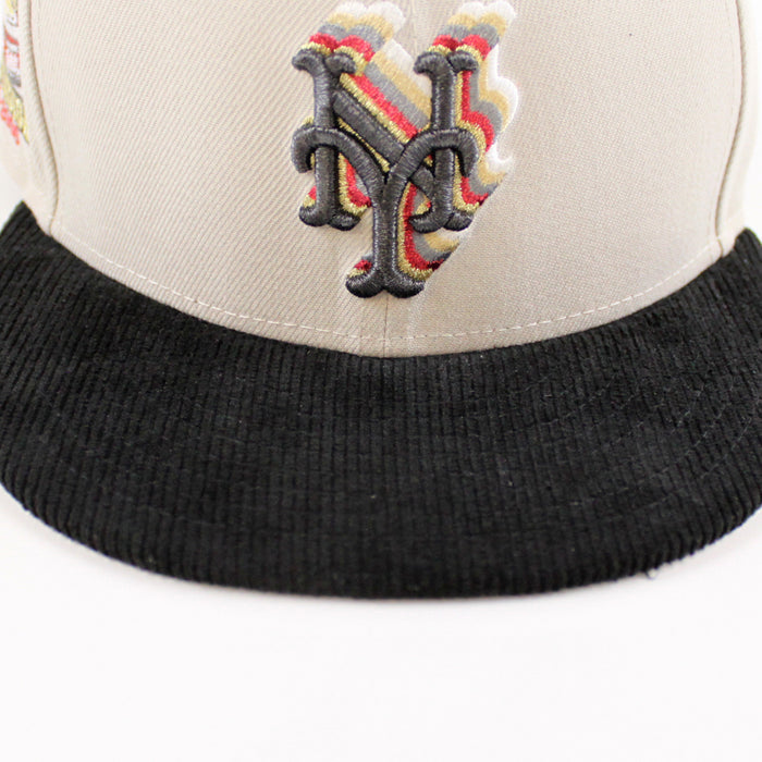 New York Mets Shea Stadium New Era 59Fifty Fitted Hat (Stone Corduroy Gray Under Brim)