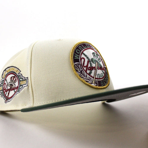 New York Yankees 1949 World Series 100TH ANNIVERSARY New Era 59Fifty Fitted Hat (Chrome White Cilantro Green Gray Under Brim)