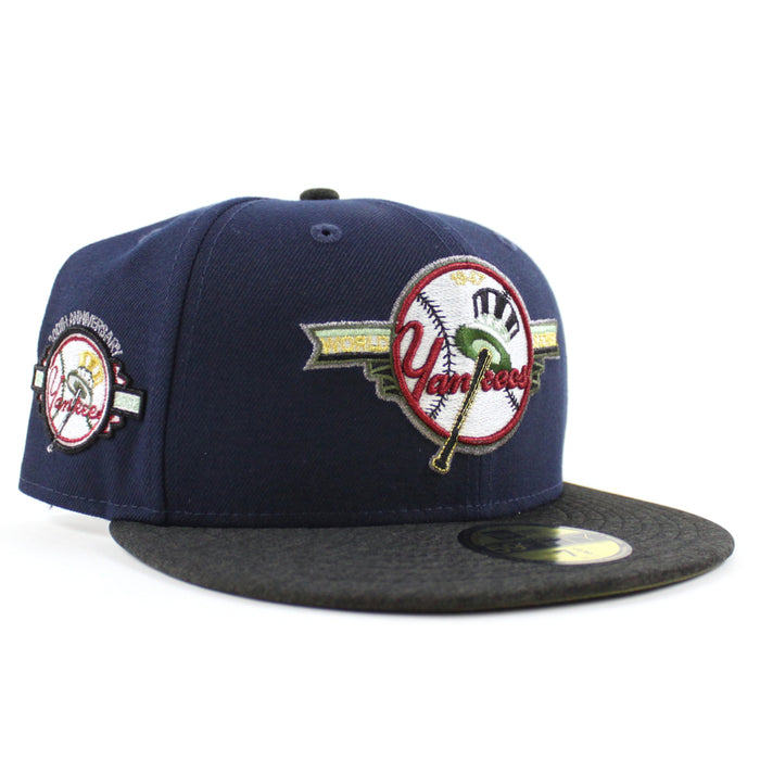 New York Yankees 1949 World Series 100TH ANNIVERSARY New Era 59Fifty Fitted Hat (OceanSide Black Olive Under Brim)