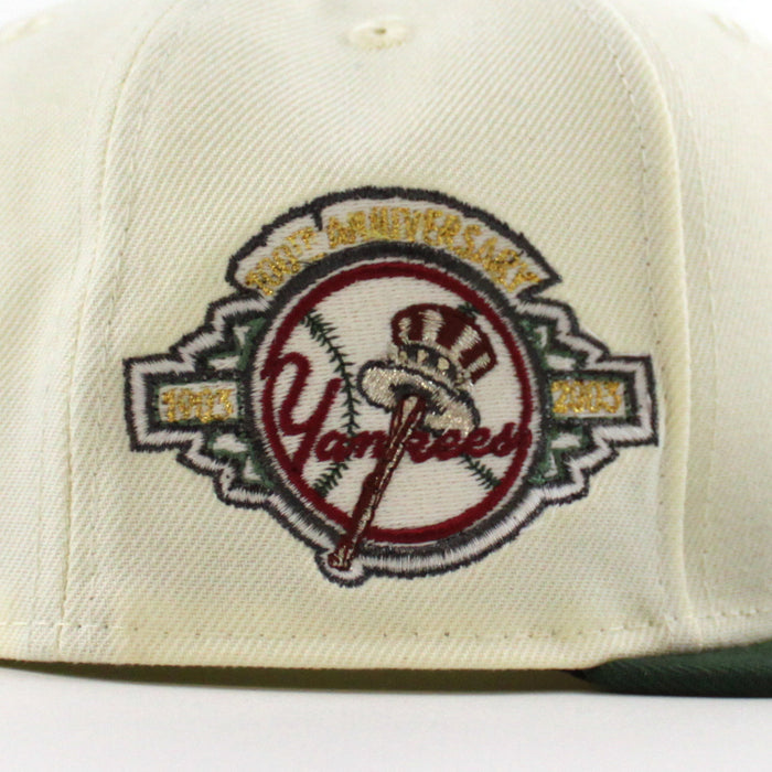 New York Yankees 1949 World Series 100TH ANNIVERSARY New Era 59Fifty Fitted Hat (Chrome White Cilantro Green Gray Under Brim)