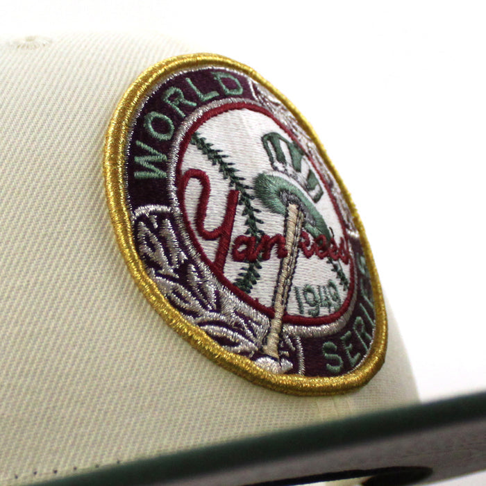 New York Yankees 1949 World Series 100TH ANNIVERSARY New Era 59Fifty Fitted Hat (Chrome White Cilantro Green Gray Under Brim)