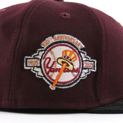 New York Yankees 1949 World Series 100TH ANNIVERSARY New Era 59Fifty Fitted Hat (Maroon Corduroy Gray Under Brim)