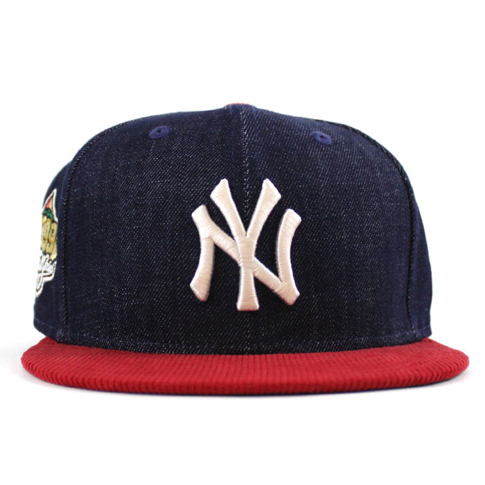 New York Yankees 1999 World Series New Era 59Fifty Fitted Hat (Navy Denim Scarlet Corduroy Green Under Brim)