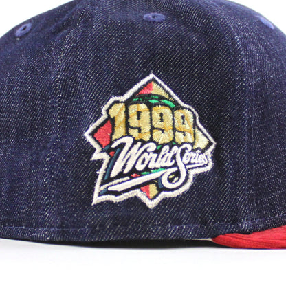 New York Yankees 1999 World Series New Era 59Fifty Fitted Hat (Navy Denim Scarlet Corduroy Green Under Brim)