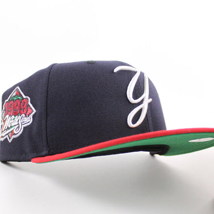 New York Yankees 1999 World Series New Era 59Fifty Fitted Hat (Navy Scarlet Red Green Under Brim)
