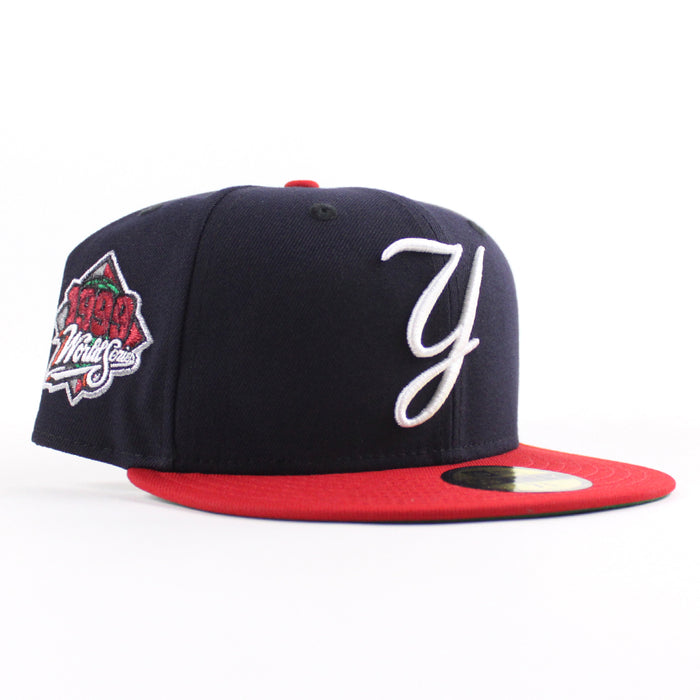 New York Yankees 1999 World Series New Era 59Fifty Fitted Hat (Navy Scarlet Red Green Under Brim)
