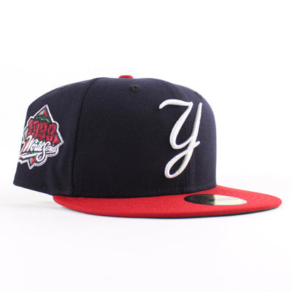New York Yankees 1999 World Series New Era 59Fifty Fitted Hat (Navy Scarlet Red Green Under Brim)