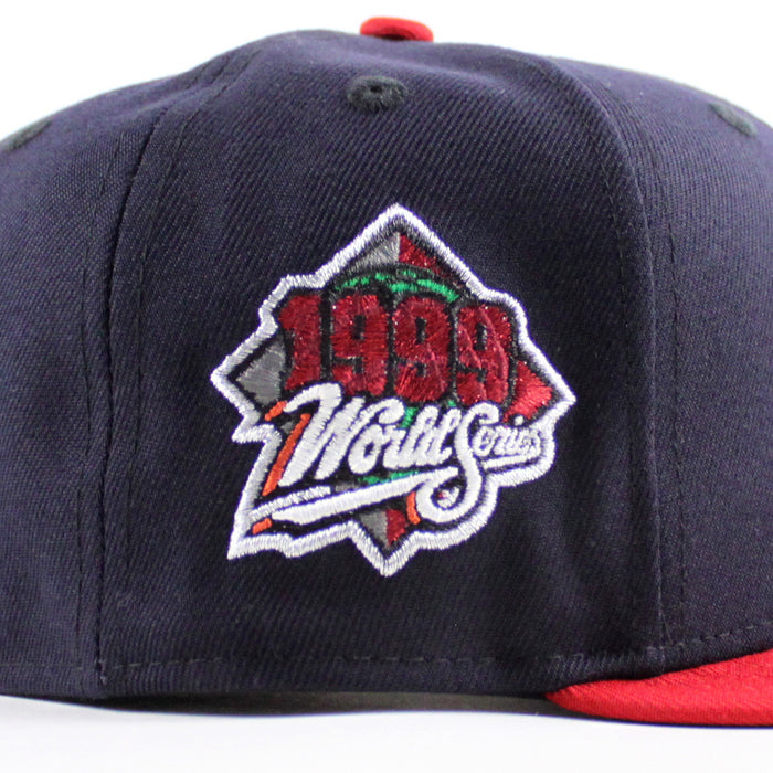 New York Yankees 1999 World Series New Era 59Fifty Fitted Hat (Navy Scarlet Red Green Under Brim)