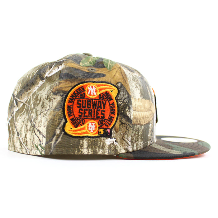 New York Yankees 2000 Subway Series New Era 59Fifty Fitted Hat (RealTree Camo WoodLand Camo Orange Under Brim)