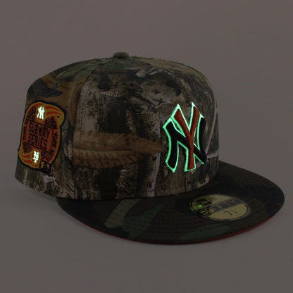 New York Yankees 2000 Subway Series New Era 59Fifty Fitted Hat (RealTree Camo WoodLand Camo Orange Under Brim)