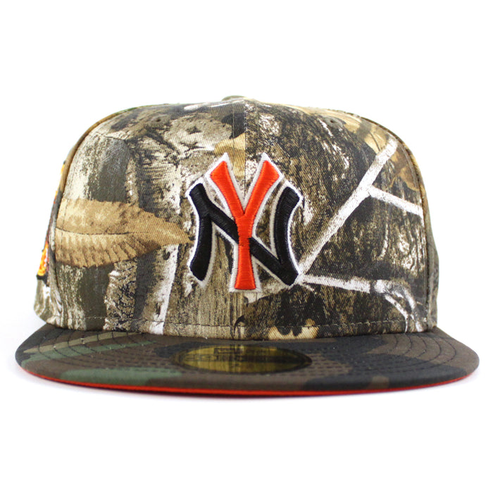 New York Yankees 2000 Subway Series New Era 59Fifty Fitted Hat (RealTree Camo WoodLand Camo Orange Under Brim)