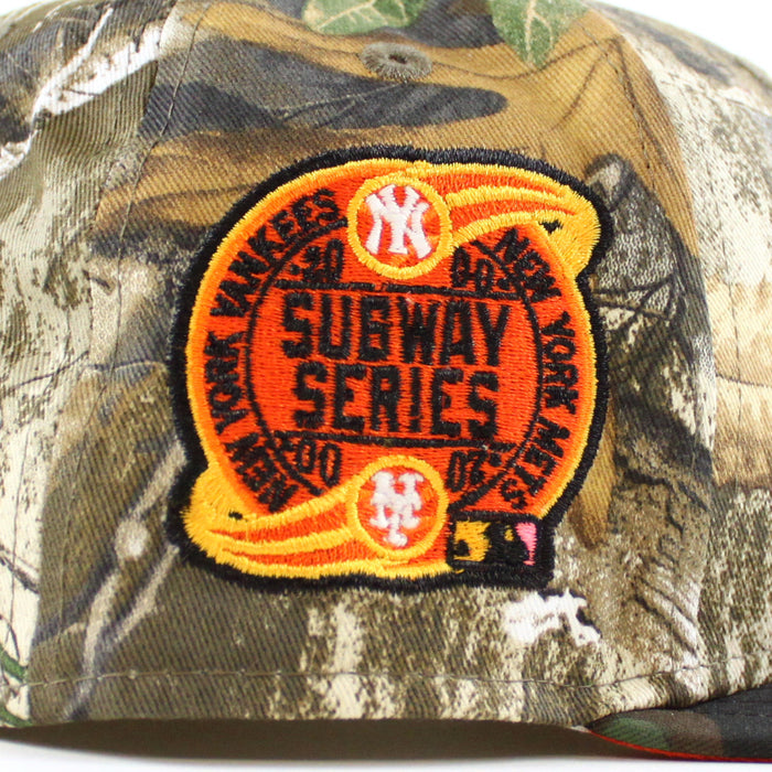 New York Yankees 2000 Subway Series New Era 59Fifty Fitted Hat (RealTree Camo WoodLand Camo Orange Under Brim)
