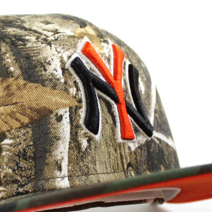 New York Yankees 2000 Subway Series New Era 59Fifty Fitted Hat (RealTree Camo WoodLand Camo Orange Under Brim)