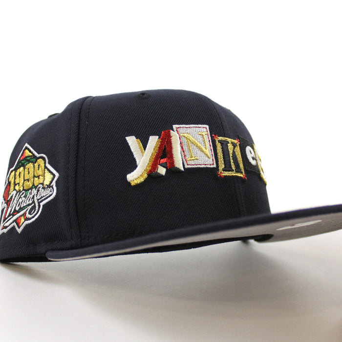 New York Yankees Death Note 1999 World Series New Era 59Fifty Fitted Hat (Navy Gray Under Brim)