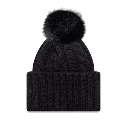This is a New York Yankees MLB Black Cable Knit Beanie Hat 2