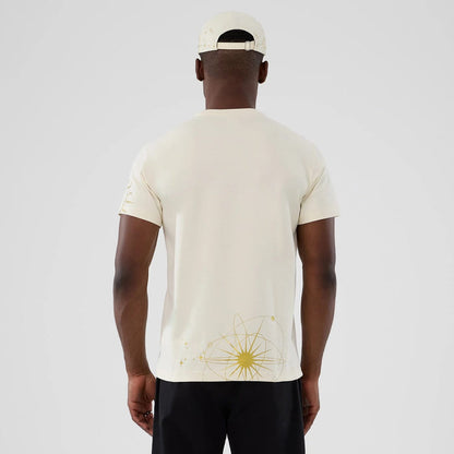 The model is wearing this MLB Cosmic Craft New York Yankees T-Shirt in white. 2