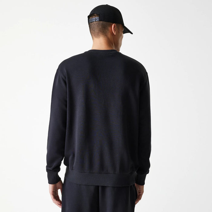 The Male model is wearing New York Yankees MLB League Essential Midi Black Oversized Crew Neck Sweater 2