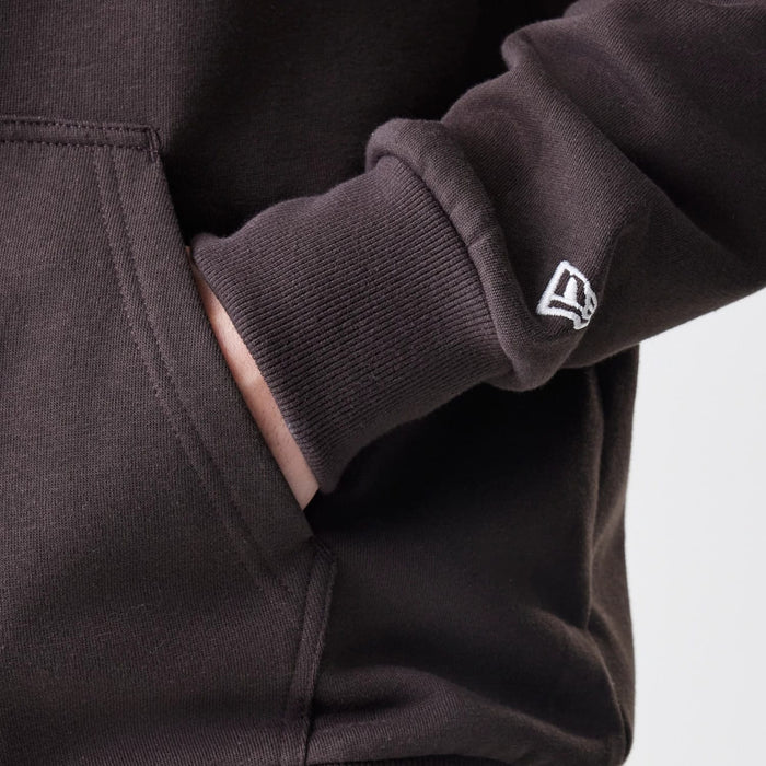 The Male model is wearing New York Yankees MLB Midi League Essential Dark Brown Full Zip Hoodie 5