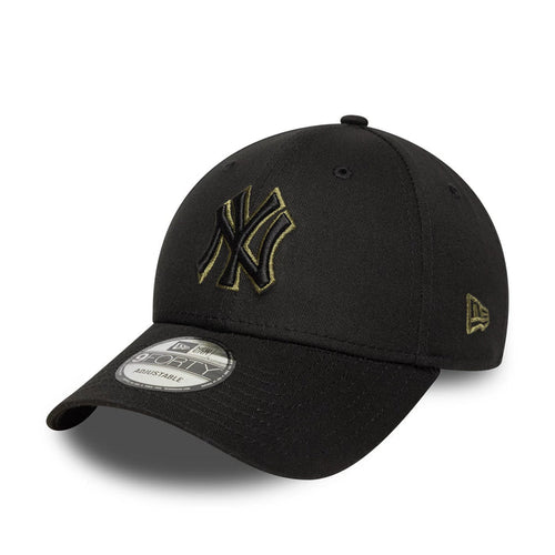 This is a New York Yankees MLB Team Outline Black 9FORTY Adjustable Cap 1