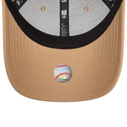 This is a New York Yankees Womens League Essential Beige 9FORTY Adjustable Cap 2