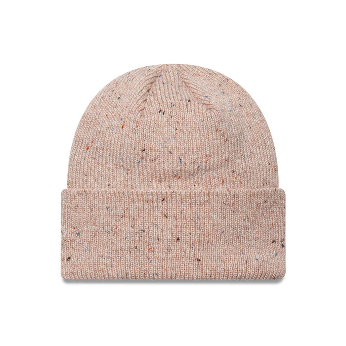 This is a New York Yankees Womens MLB Glitter Pastel Pink Cuff Knit Beanie Hat 2