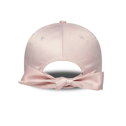 This is a New York Yankees Womens MLB Satin Bow Back Pastel Pink 9FORTY Adjustable Cap 2
