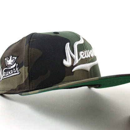 Newark Eagles New Era 59Fifty Fitted Hat (WoodLand Camo Green Under Brim)