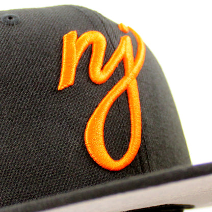 NJ Script New Era 59Fifty Fitted Hat (Black Orange Gray Under Brim)