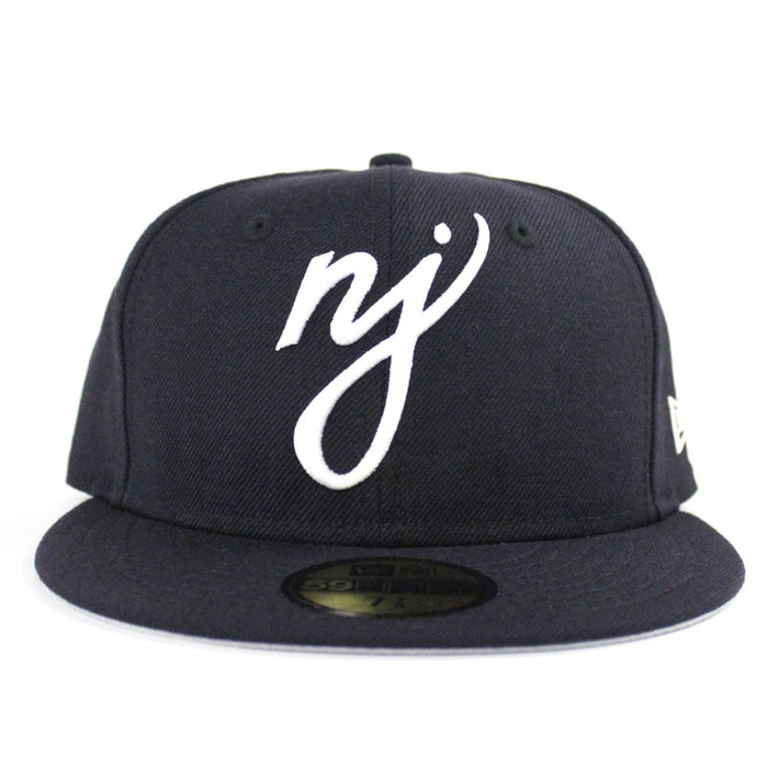 NJ Script New Era 59Fifty Fitted Hat (GITD NAVY Gray Under Brim)