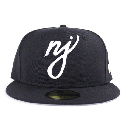 NJ Script New Era 59Fifty Fitted Hat (GITD NAVY Gray Under Brim)