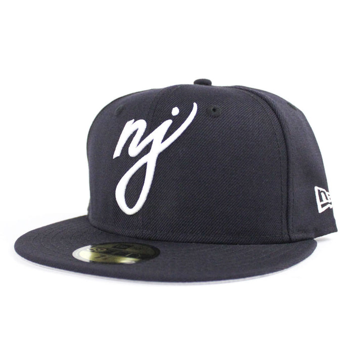 NJ Script New Era 59Fifty Fitted Hat (GITD NAVY Gray Under Brim)