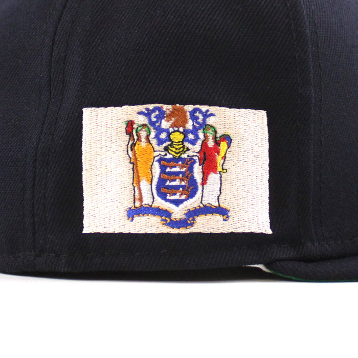 NJ Script New Era 59Fifty Fitted Hat (Navy Green Under Brim)