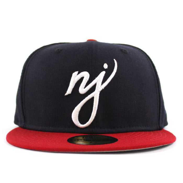 NJ Script New Era 59Fifty Fitted Hat (Navy Red Gray Under Brim)