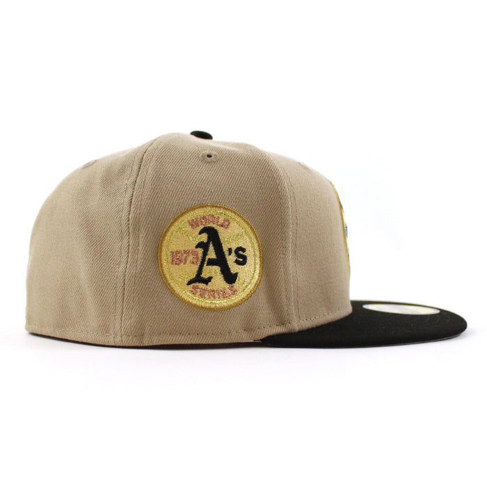 Oakland Athletics 1973 All Star Game New Era 59Fifty Fitted Hat (Camel Black Gray Under Brim)