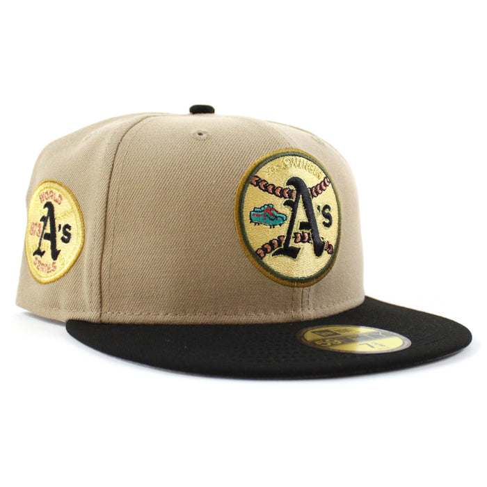 Oakland Athletics 1973 All Star Game New Era 59Fifty Fitted Hat (Camel Black Gray Under Brim)