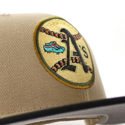 Oakland Athletics 1973 All Star Game New Era 59Fifty Fitted Hat (Camel Black Gray Under Brim)
