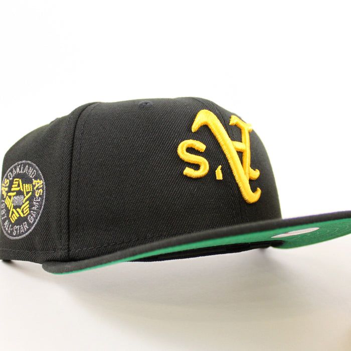 Oakland Athletics 1987 All Star Game Era 59Fifty Fitted Hat (Black Green Under Brim)