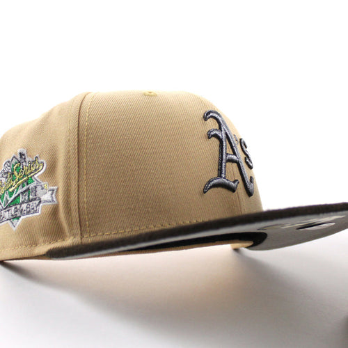 Oakland Athletics 1989 World Series New Era 59Fifty Fitted Hat (Pecan Brown Gray Under Brim)