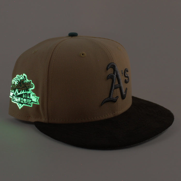 Oakland Athletics 1989 World Series New Era 59Fifty Fitted Hat (Pecan Brown Gray Under Brim)