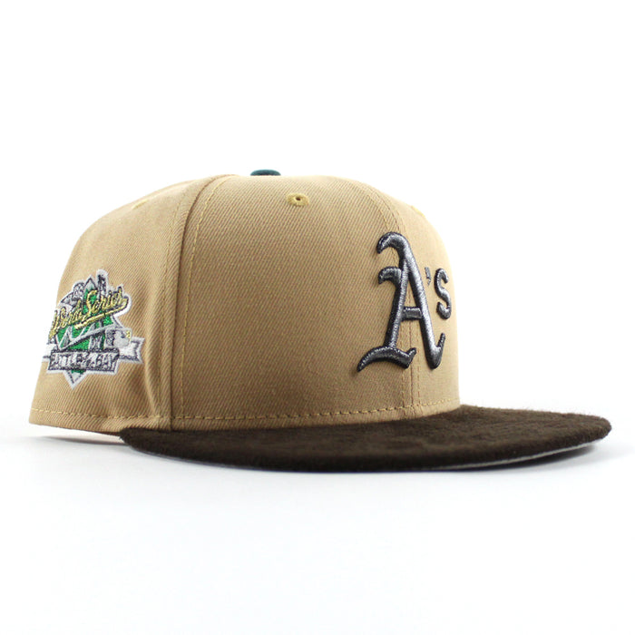 Oakland Athletics 1989 World Series New Era 59Fifty Fitted Hat (Pecan Brown Gray Under Brim)