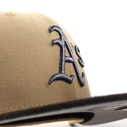 Oakland Athletics 1989 World Series New Era 59Fifty Fitted Hat (Pecan Brown Gray Under Brim)